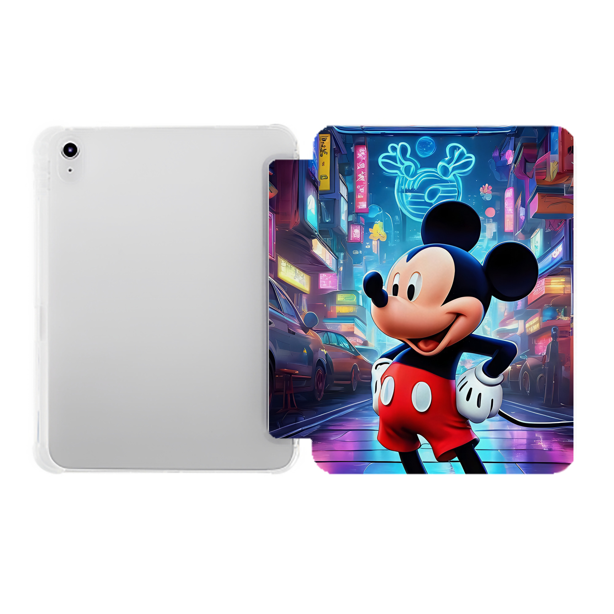 （画像用） ミッキーマウス Mickey Mouse IPad ケース ペン収納付き 三つ折りスタンド PUレザー×シリコン 対応機種9.5/10.5/10.9インチ
